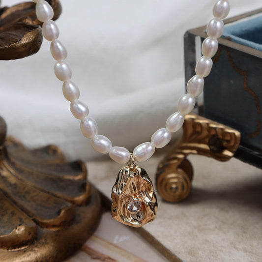 Elegant | Natural Freshwater Pearls Zircon Necklaces