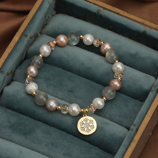 Elegant | Natural Freshwater Pearls Crystal Moonstone Bracelet