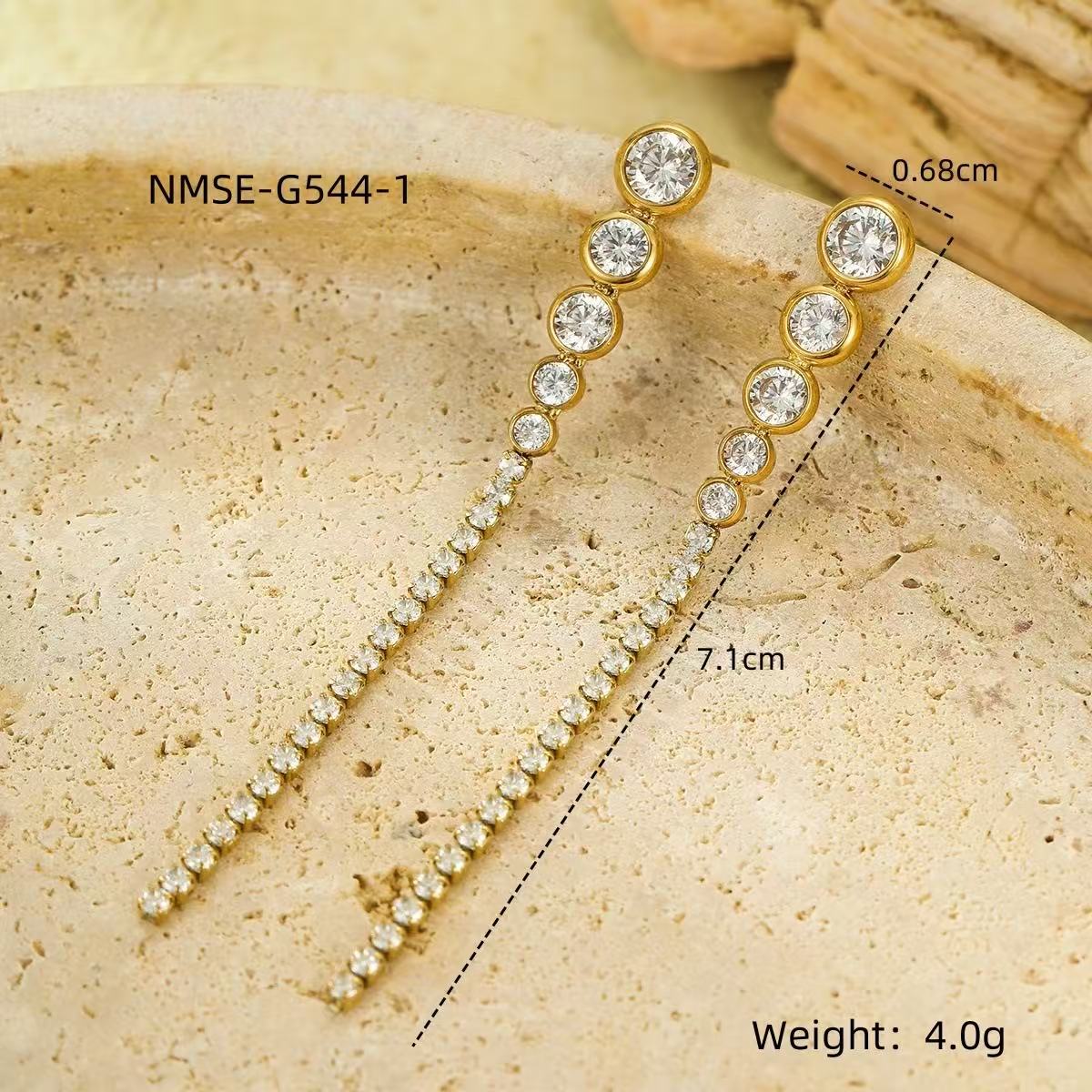 Simple | Temperament Long Tassel Zircon Earrings