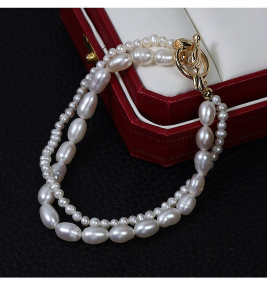 Spiral| Double-layer Natural Freshwater pearls Bracelet