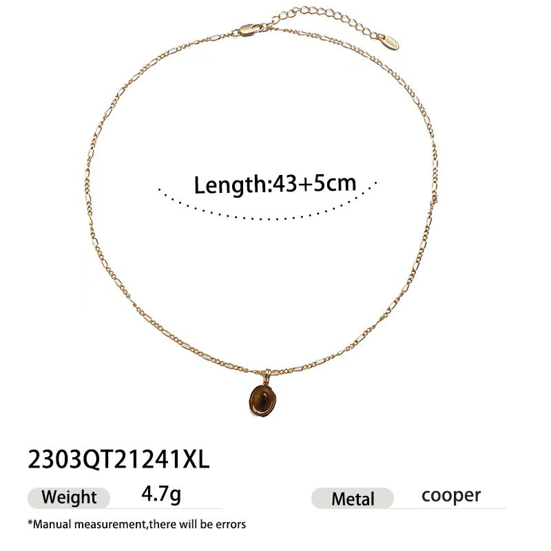 Natural Tiger's Eye | Natural Tiger's Eye Stylish Retro Feel Necklaces